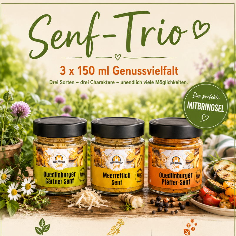 Gärtner-Senf-Trio: Gärtner, Meerrettich, Pfeffer-Senf