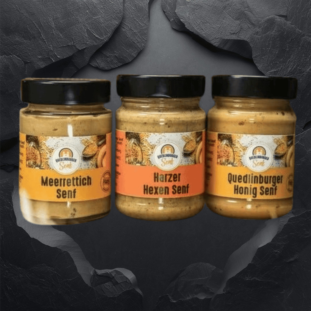 Meerrettich-Senf im Maxi-Glas 190 ml – Quedlinburger Senf“
„Hexe-Senf kräuterig-wild im Maxi-Glas 190 ml – Quedlinburger Senf“
„Honig-Senf mild im Maxi-Glas 190 ml – Quedlinburger Senf“