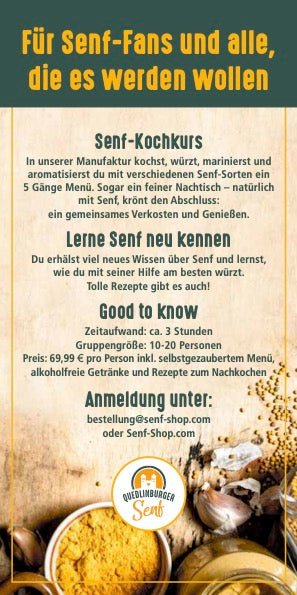 Buchung: Kochkurs mit Senf oder mit Kräutern - senf - shop.com