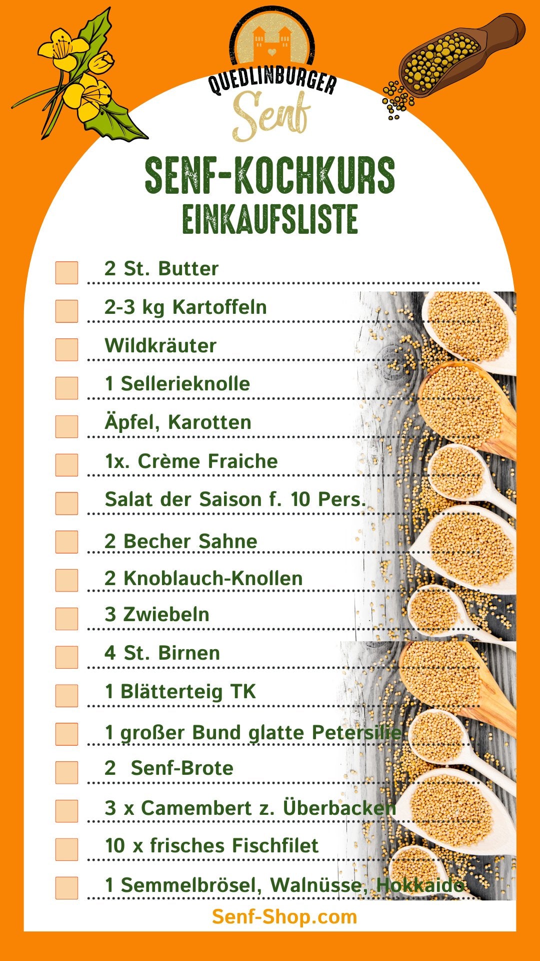 Kochkurs mit Senf - senf-shop.com