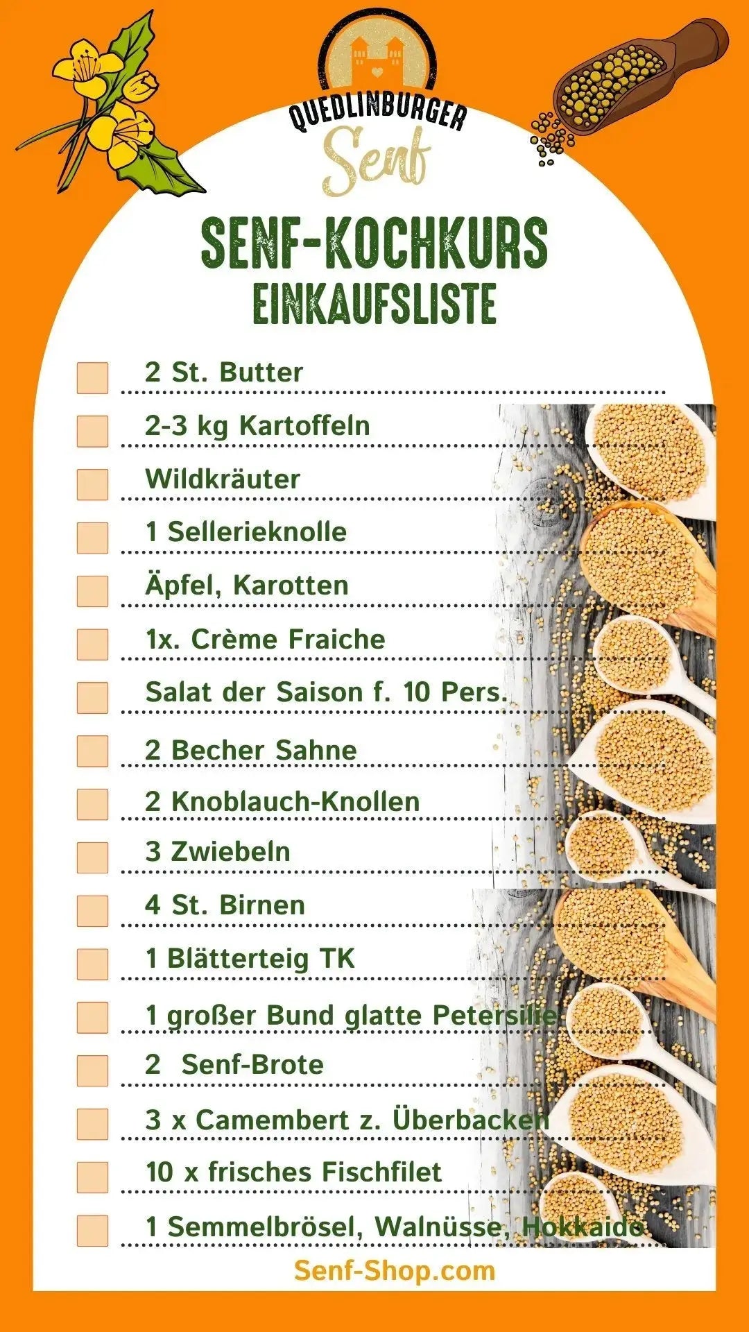 Kochkurs mit Senf - senf-shop.com