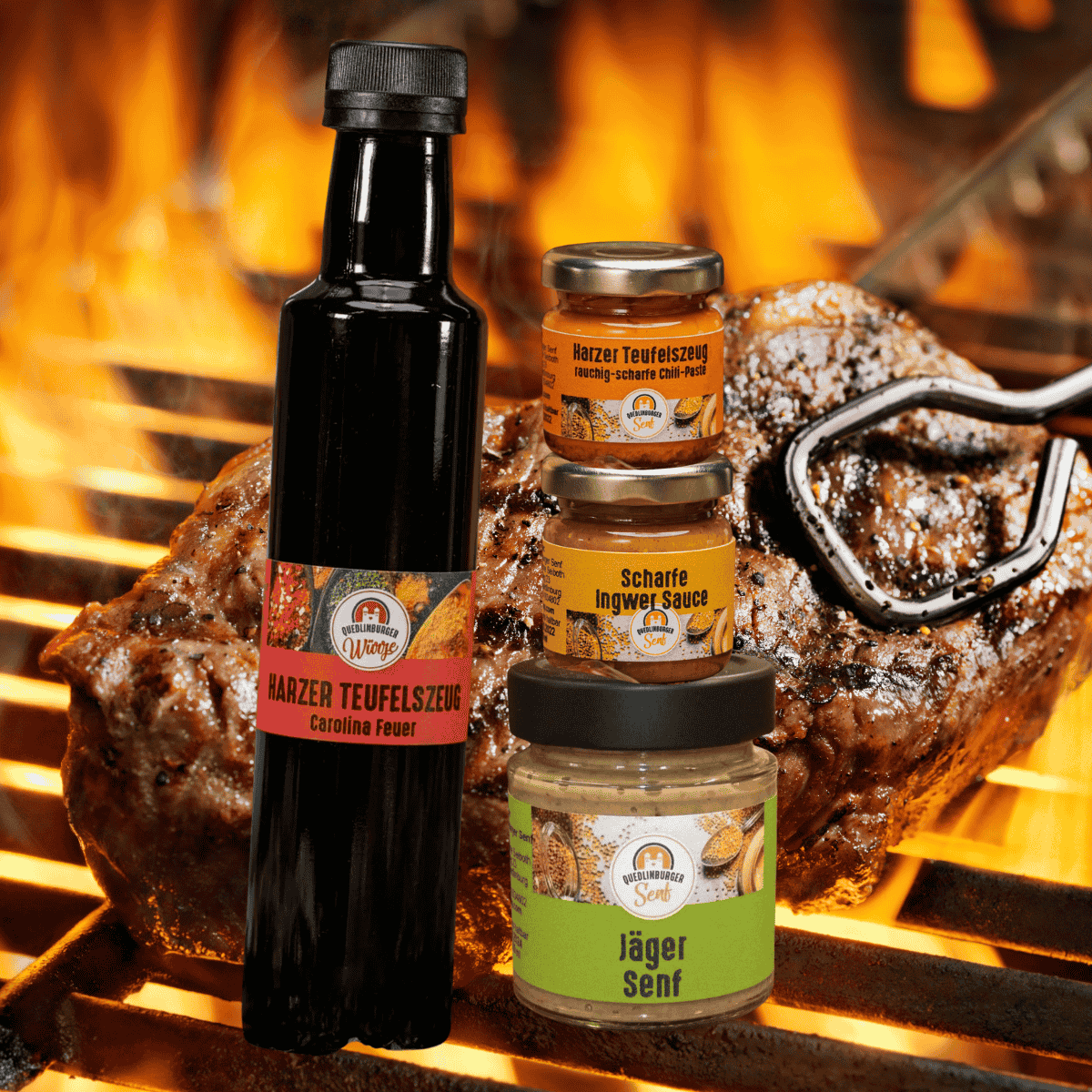 Scharfe und würzige Weihnachtsgeschenke – Chili-Senf, Teufels-Senf und pikante Delikatessen aus der Quedlinburger Senf-Manufaktur im Harz.