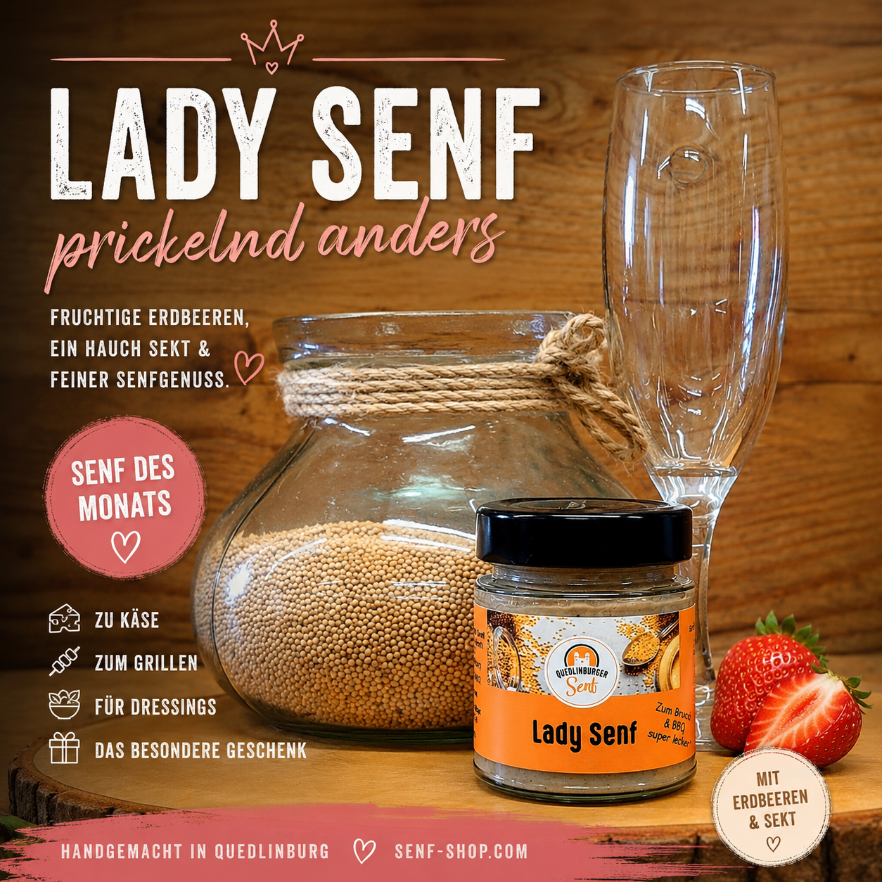 Lady-Senf mit Erdbeer
