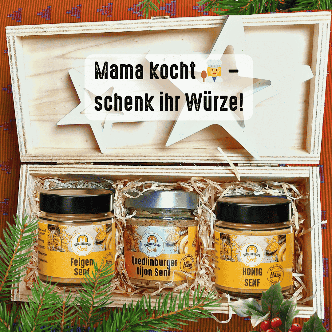 Mama Geschenk-Kassette – mildes Senf-Geschenk für Genießerinnen 🎁