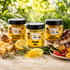 Zitronen-Senf-Trio mit Bratwurst, Zitronen und Honig