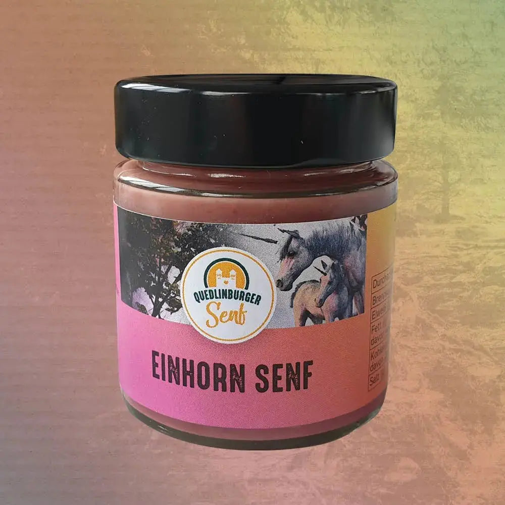 🦄 Einhorn - Senf – fruchtig, mild &amp; magisch rosarot - senf - shop.com