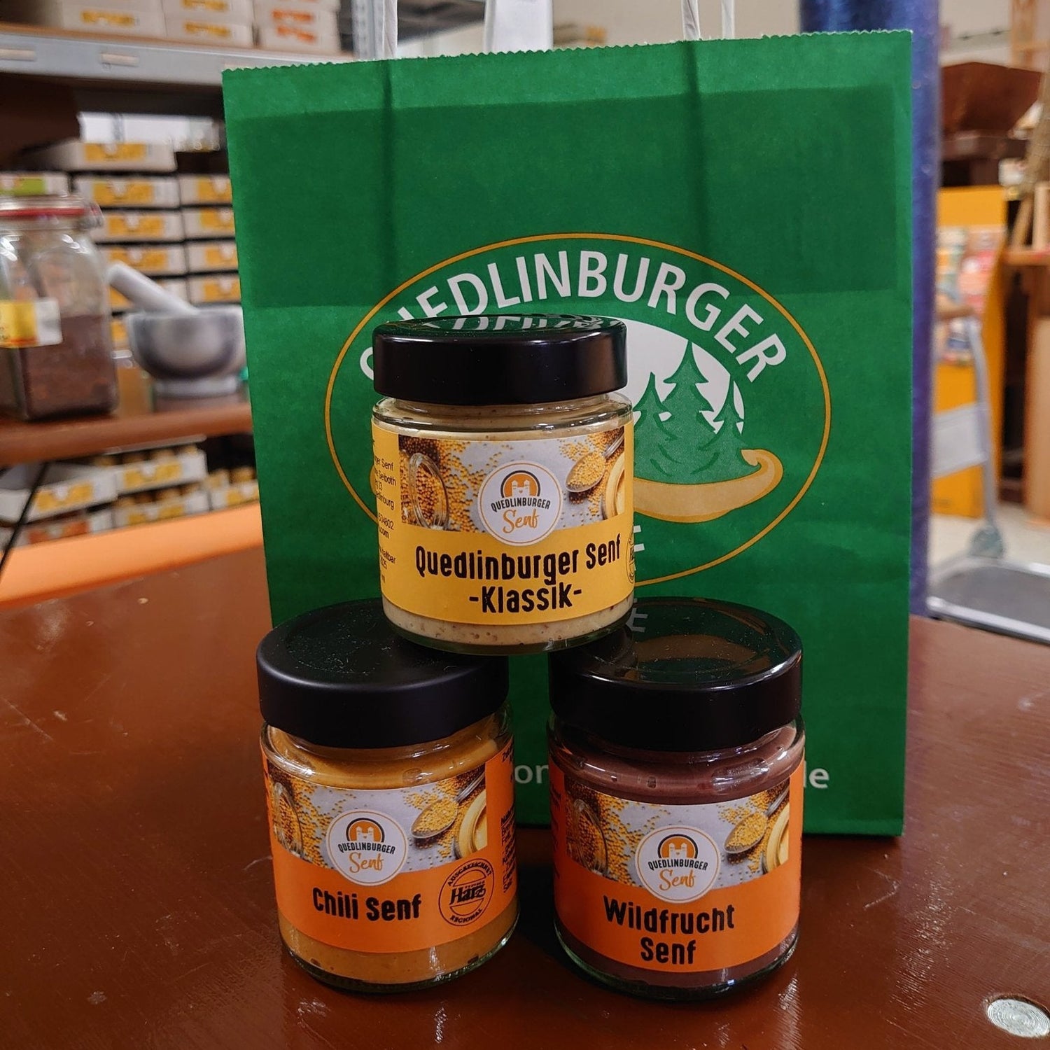 Geschenk Tüte mit 3x Senf - senf - shop.com