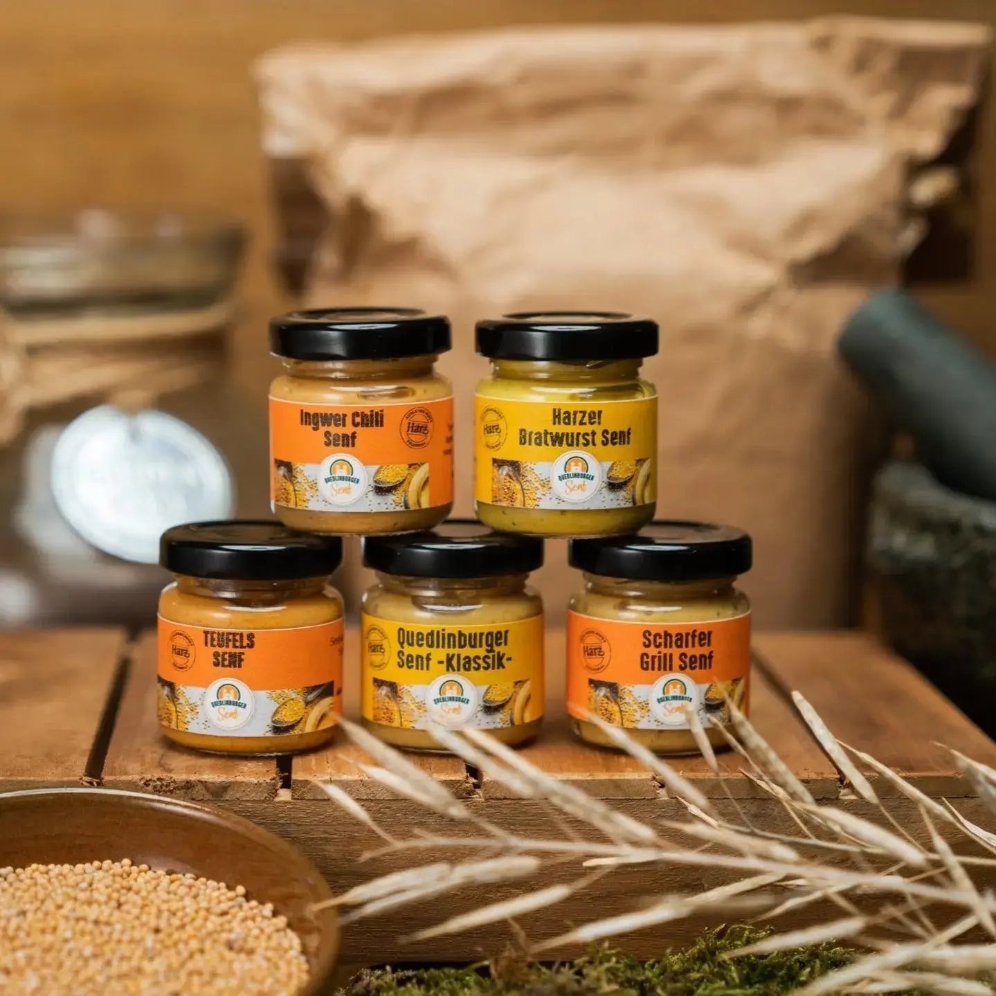 🔥 Grillmeister - Probier - Set – Scharf &amp; Würzig (5 × 45 ml) - senf - shop.com