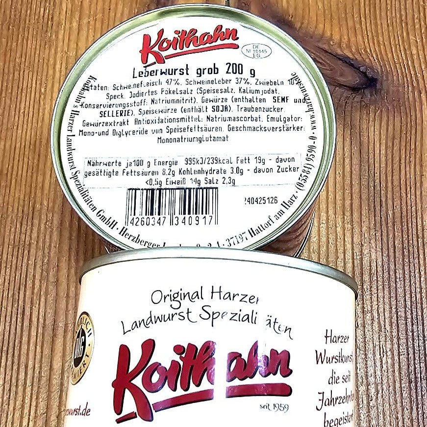 Grobe Leberwurst in der Dose - senf - shop.com