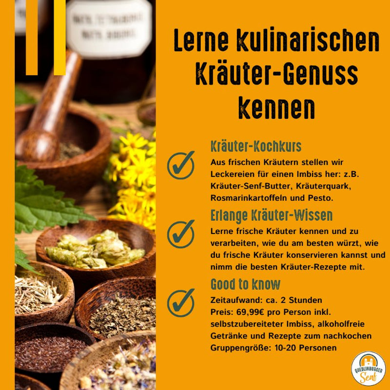 Gutschein für Kräuter - Kochkurs - senf - shop.com