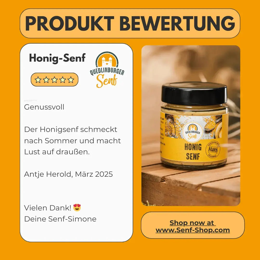 Honig - Senf – für Frühstück, Dressings und kleine Genussmomente - senf - shop.com