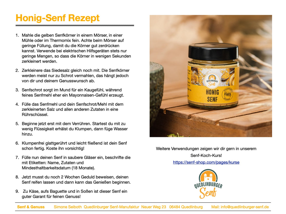 Honig - Senf Rezept - senf - shop.com