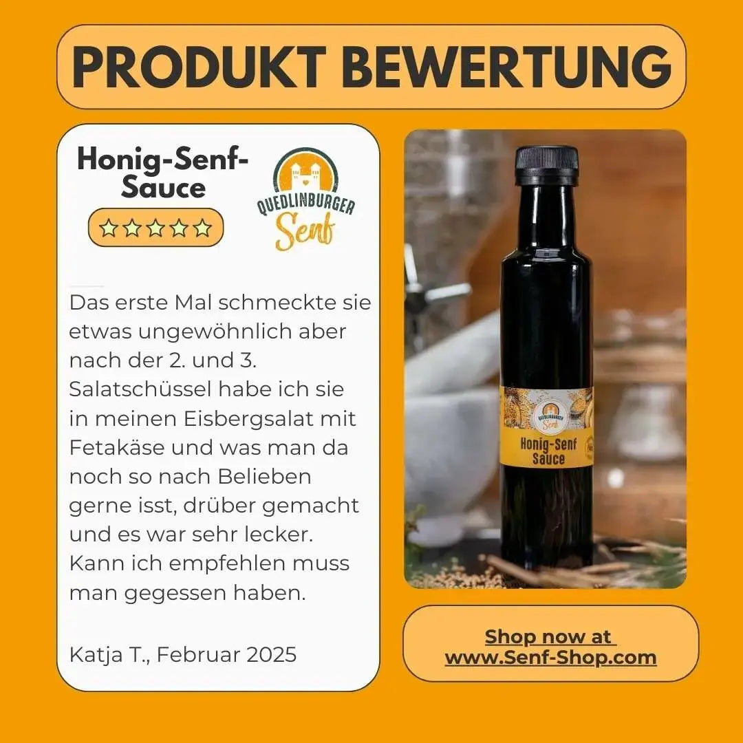 Honig - Senf - Sauce 🍯 – süß, mild &amp; vielseitig - senf - shop.com