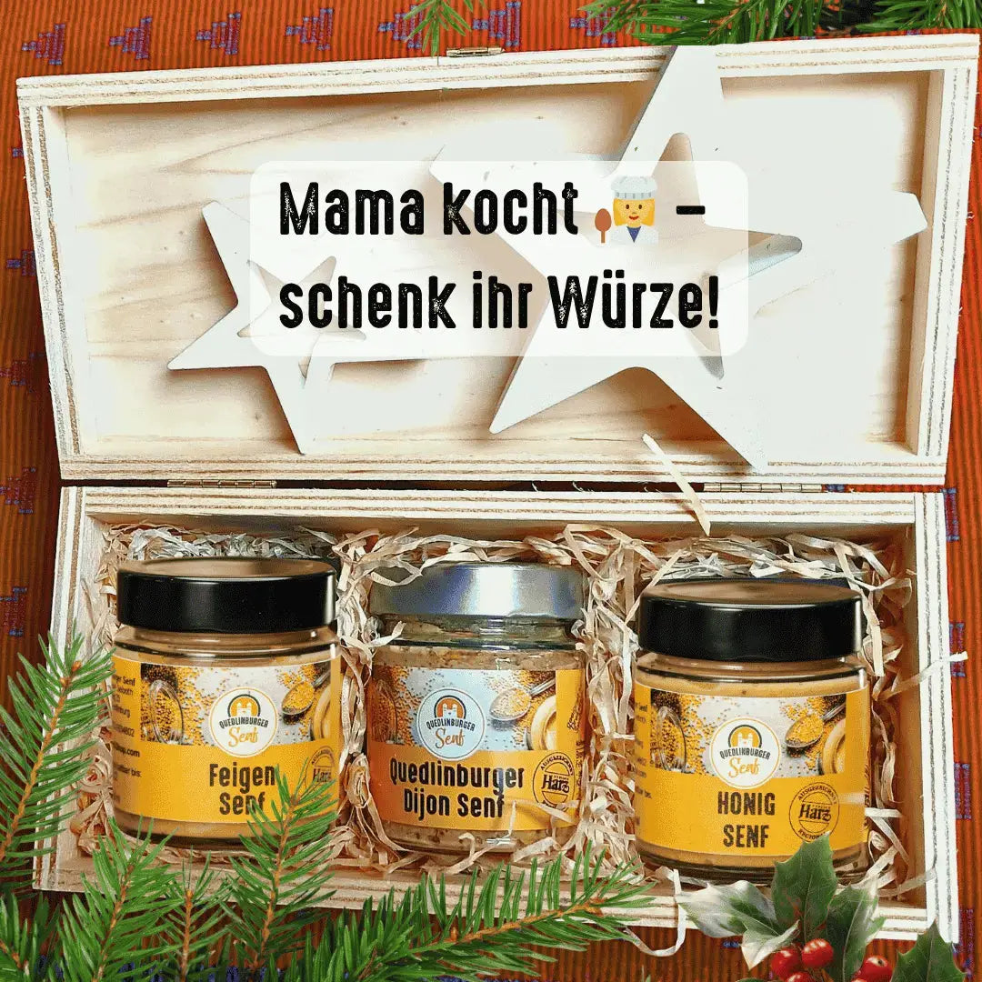 Mama Geschenk - Kassette – mildes Senf - Geschenk für Genießerinnen 🎁 - senf - shop.com