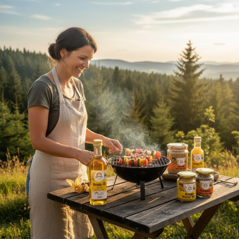 Muttertags-Set – Mutter am Grill mit Hexen-Öl