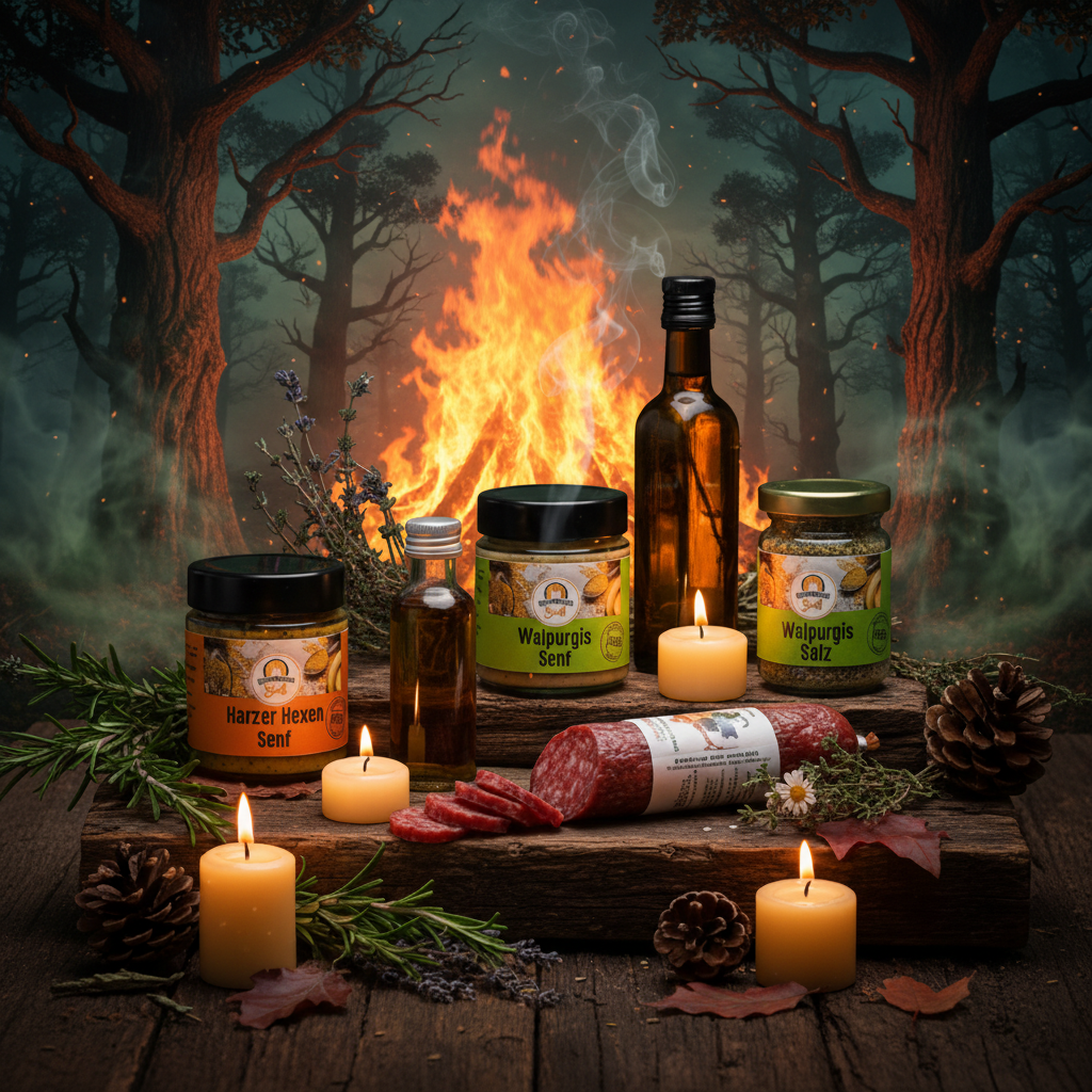 Walpurgis-Set mit Feuer &amp; Waldatmosphäre