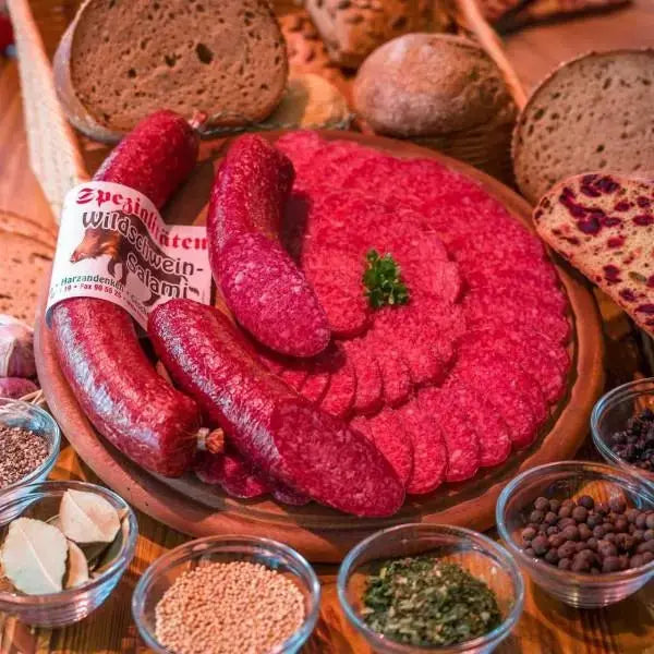 Wildschwein - Salami aus dem Harz – handwerklich hergestellte Wildsalami - senf - shop.com
