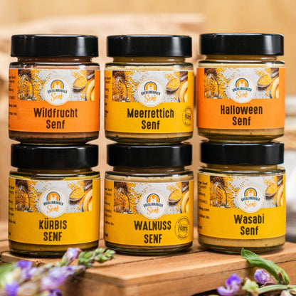Herbst-Senf-Spezialitätenpaket mit GRATIS Holzlöffel senf-shop.com